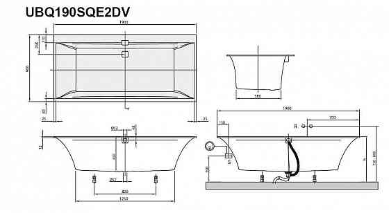 Ванна кварил Villeroy  Boch SQUARO EDGE 12 190х90 Кировское
