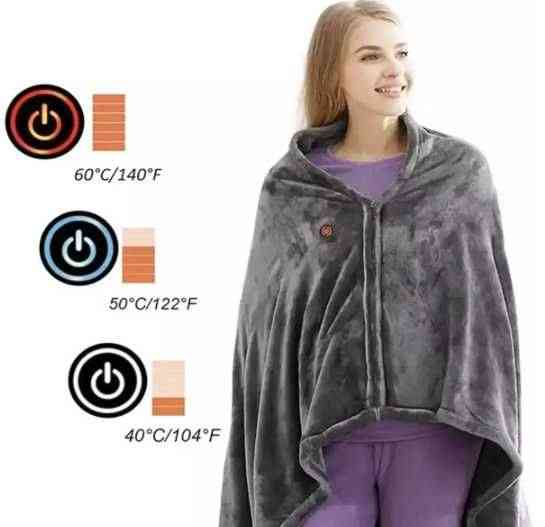 плед с подогревом 155*80 Electric Heating Shawl Blanket USB одеяло Шахтерск
