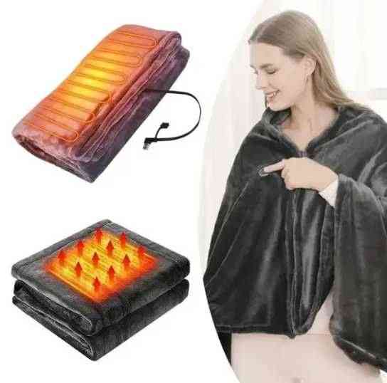 плед с подогревом 155*80 Electric Heating Shawl Blanket USB одеяло Шахтерск