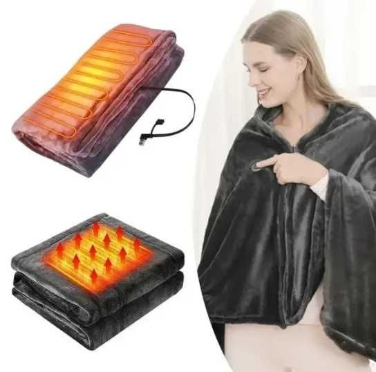 плед с подогревом 155*80 Electric Heating Shawl Blanket USB одеяло Шахтерск - изображение 1
