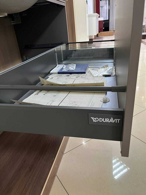 DURAVIT (Германия) базальт матовая тумба со столешницей и раковиной Зугрэс - изображение 2