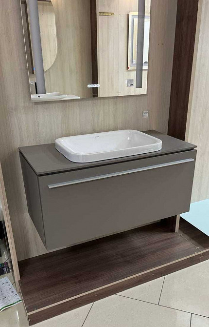 DURAVIT (Германия) базальт матовая тумба со столешницей и раковиной Зугрэс - изображение 1