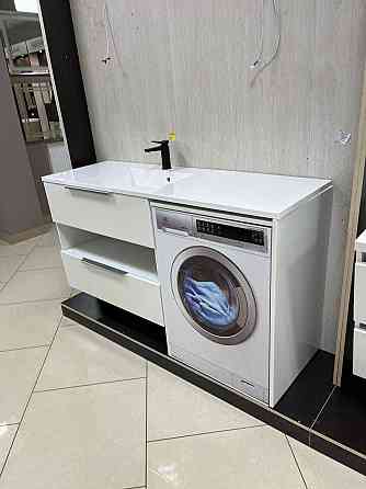 Тумба с раковиной и столешницей 150 см под стиральную машину Fancy Marble Зугрэс
