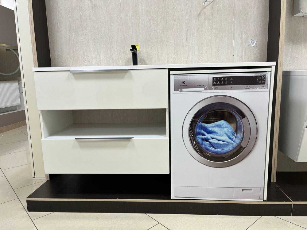 Тумба с раковиной и столешницей 150 см под стиральную машину Fancy Marble Зугрэс - изображение 5