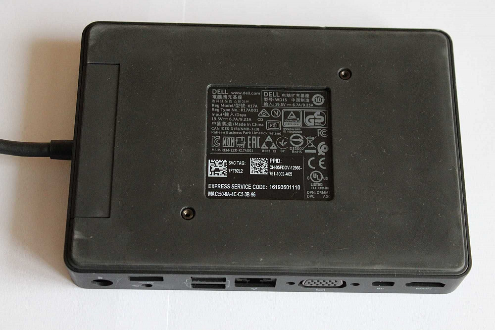 Док-станція DELL WD15 K17A Dock 4K USB Type-C Ethernet Thunderbolt3 Докучаевск - изображение 7