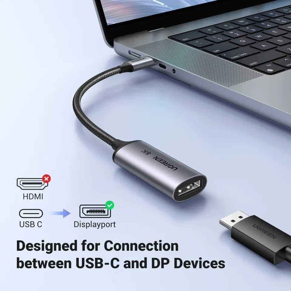 Type-C DP DisplayPort 1.4 4k 240hz 144hz 2k 240hz 165hz Ugreen MacBook Ясиноватая - изображение 2