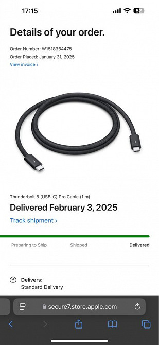 Оригинальный кабель apple Thunderbolt 5 pro 1m mc9c4am/a Енакиево - изображение 7