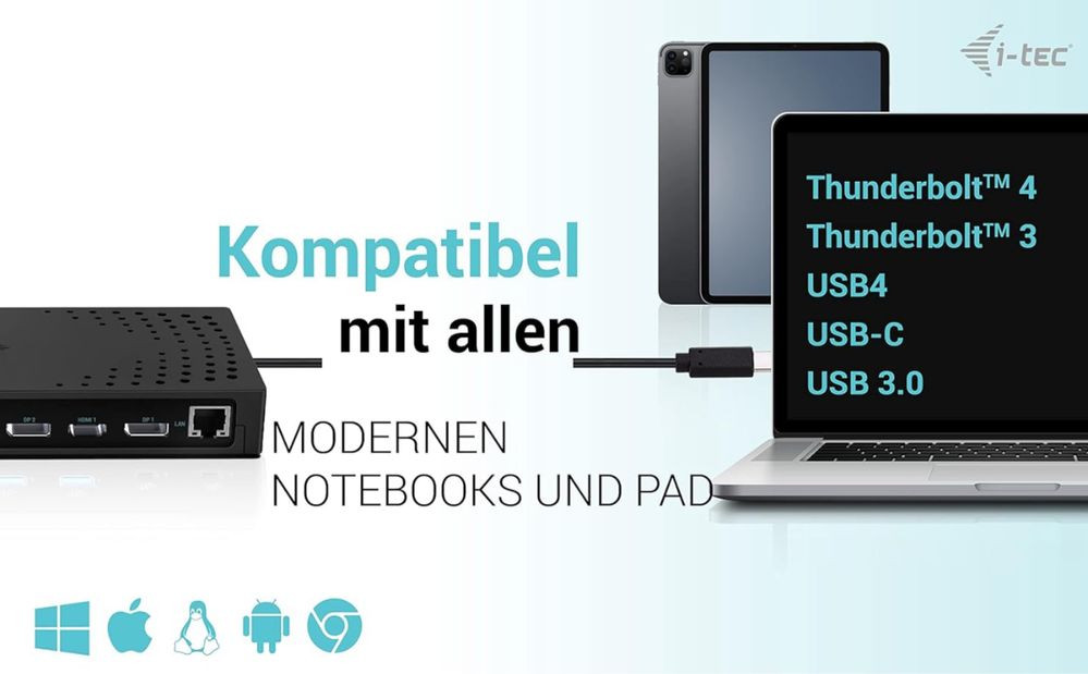 Док станція i-tec USB 3.0 / USB-C/Thunderbolt, 3X 4K Енакиево - изображение 4