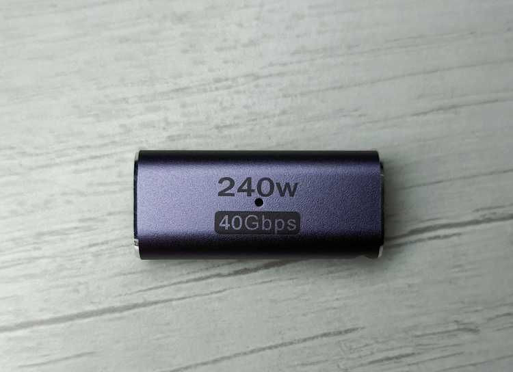 Удлинители-переходники 240W Thunderbolt 4 USB Type-C 4.0 40Gbps Снежное - изображение 2