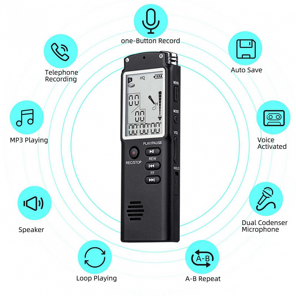 Диктофон цифровой с активацией голосом Volemer T60 Mp3 8гб и 32 гб. Амвросиевка - изображение 3