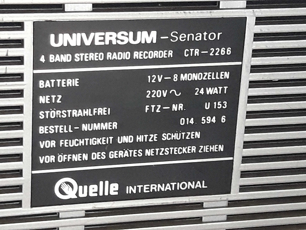 Магнитола Universum Senator CTR-2266. Докучаевск - изображение 6