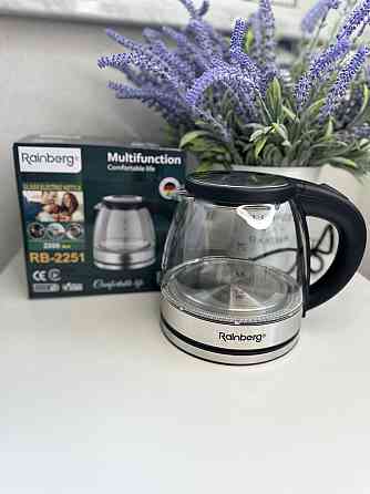 Стеклянный электрочайник Чайник Rainberg RB-2251 1л 2200W Ясиноватая