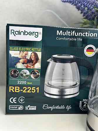 Стеклянный электрочайник Чайник Rainberg RB-2251 1л 2200W Ясиноватая