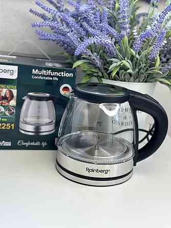 Стеклянный электрочайник Чайник Rainberg RB-2251 1л 2200W Ясиноватая