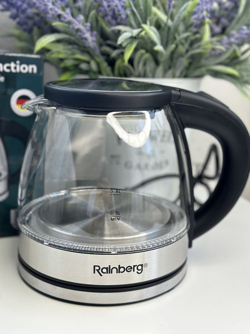 Стеклянный электрочайник Чайник Rainberg RB-2251 1л 2200W Ясиноватая - изображение 4