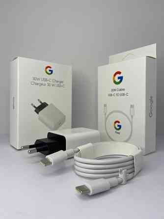 Google 30W быстрая зарядка (блок + кабель) адаптер шнур 1м pixel Зуевка