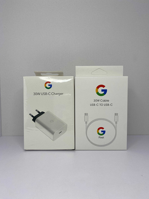 Google 30W быстрая зарядка (блок + кабель) адаптер шнур 1м pixel Зуевка - изображение 1