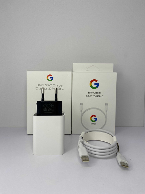 Google 30W быстрая зарядка (блок + кабель) адаптер шнур 1м pixel Зуевка - изображение 2