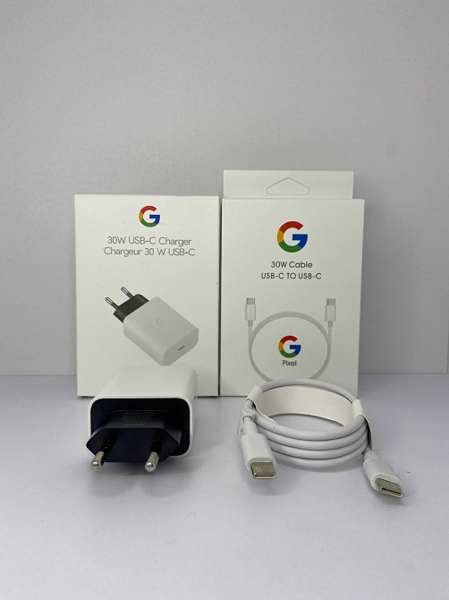 Google 30W быстрая зарядка (блок + кабель) адаптер шнур 1м pixel Зуевка - изображение 4
