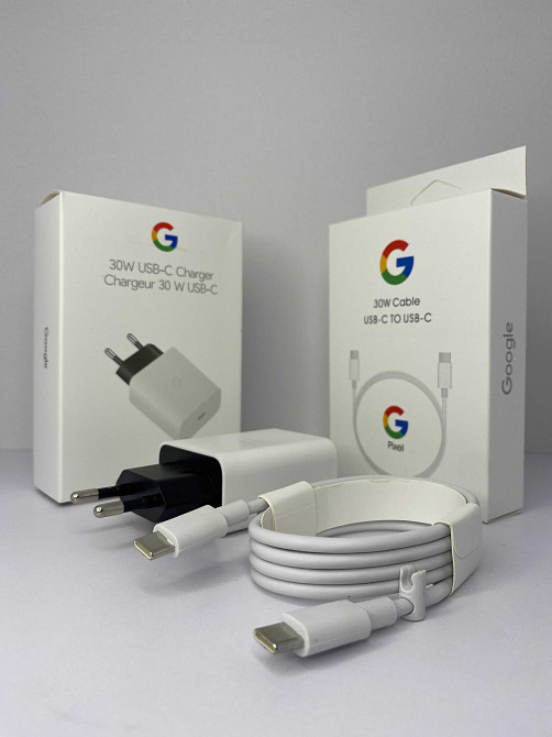 Google 30W быстрая зарядка (блок + кабель) адаптер шнур 1м pixel Зуевка - изображение 5