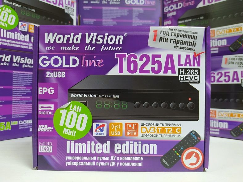 Приставка Т2 тюнер DVB-T/T2/C World Vision T625A LAN YouTube IPTV MeGo Шахтерск - изображение 1