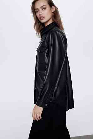 Кожанная шкіряна рубашка  сорочка   ZARA Шахтерск