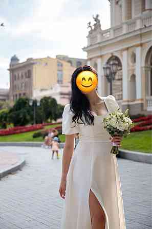 Свадебное платье /на роспись/вечернее/ с разрезом Горловка