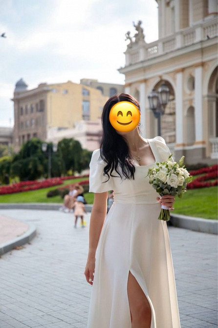 Свадебное платье /на роспись/вечернее/ с разрезом Горловка - изображение 1