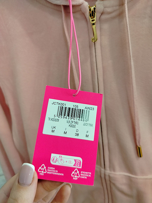 Оригинальный женский велюровый худи на молнии Juicy Couture Sport M Шахтерск - изображение 5