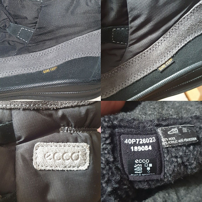 Зимние женские сапоги Ecco GoreTex 40р. Оригинал 100% Димитров - изображение 8