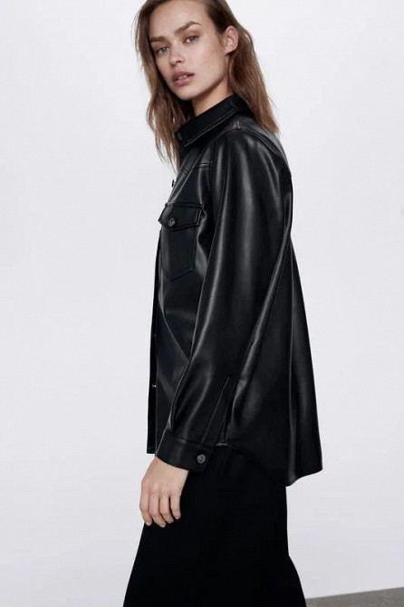 Кожанная шкіряна рубашка  сорочка   ZARA Харцызск - изображение 2