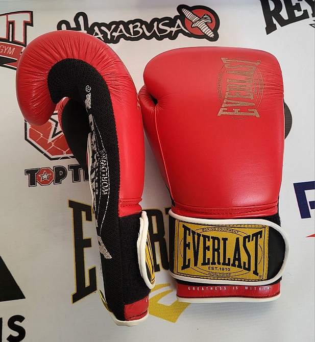 EVERLAST 1910 Classic 14 Oz Боксерские перчатки Оригинал Кожа M Тельманово - изображение 5