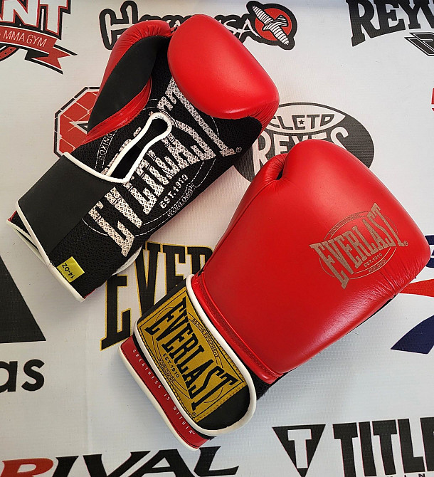 EVERLAST 1910 Classic 14 Oz Боксерские перчатки Оригинал Кожа M Тельманово - изображение 6