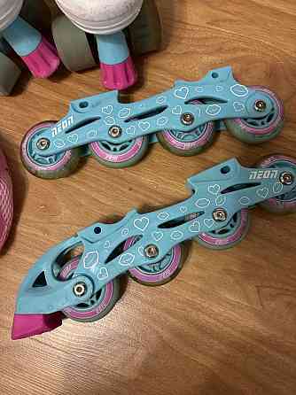 Ролики combo 2 в 1 led neon skates 29-33 защита роліки Снежное