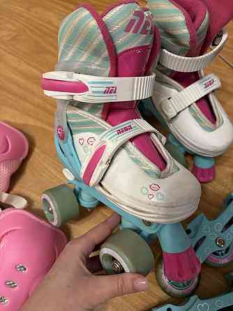 Ролики combo 2 в 1 led neon skates 29-33 защита роліки Снежное
